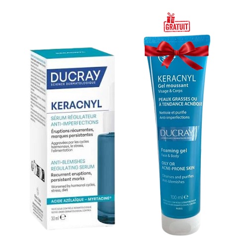 Ducray Keracnyl Sérum Régulateur & Gel Moussant Offert