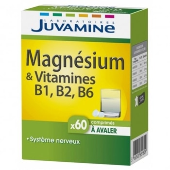 juvamine magnesium vitamines b1 b2 b6 60 comprimes a avaler