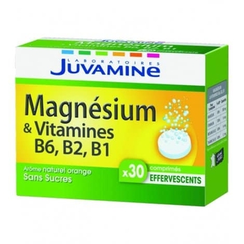 juvamine magnesium vitamines b6 b2 b1 30 comprimes effervescents