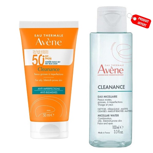 Avène Cleanance Solaire SPF50+ & Cleanance Eau Micellaire 100 ml Offerte