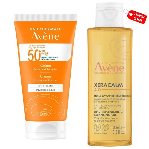 Avène Solaire Crème Invisible + Xeracalm Huile Lavante 100 ml Offerte