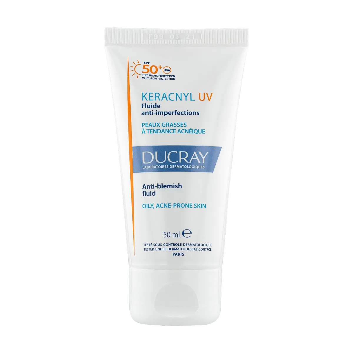 ducray keracnyl uv fluide anti-imperfections spf50+