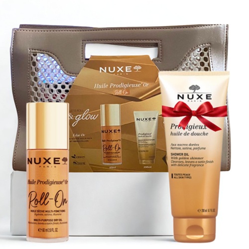 Nuxe Trousse Huile Prodigieuse Or Roll-On [Huile de Douche Offerte]