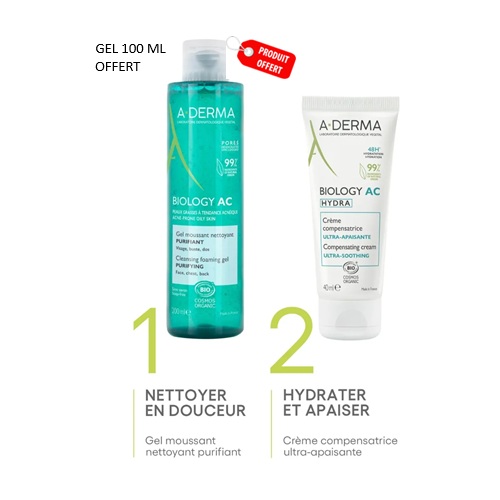 A-Derma Pack Biology AC Hydra + Gel 100 ml Offert