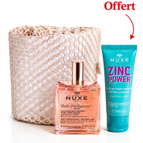 Nuxe Trousse Huile Prodigieuse Florale 50 ml [Zinc Power Gelée Nettoyante Offerte]