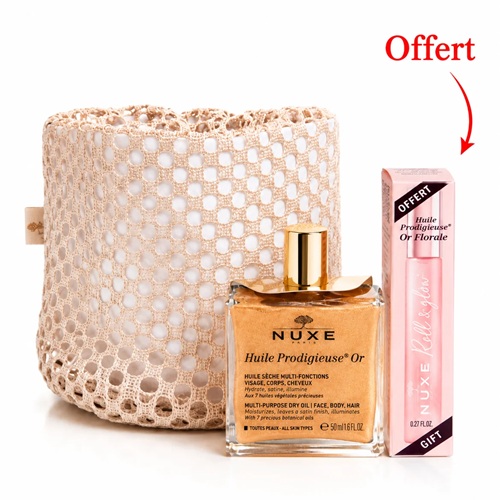 Nuxe Trousse Huile Prodigieuse Or 50 ml [Roll & Glow Or Floral Offert]