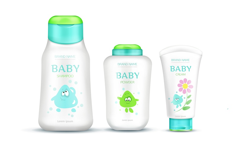 Baby cosmetics package set with kids design,