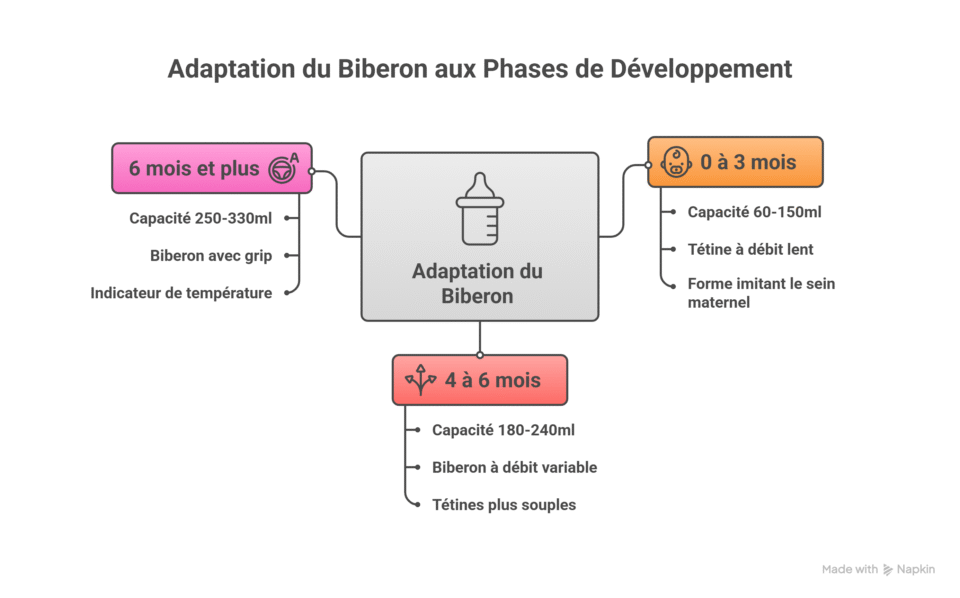 Quel type de biberon selon l'âge de bébé - visual selection