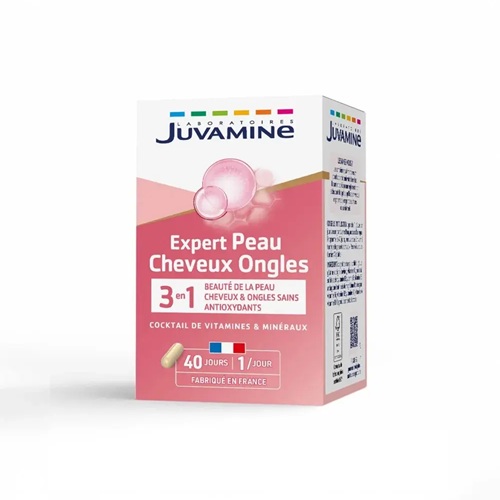 Juvamine Expert Peau Cheveux Ongles 3en1 40 Gélules