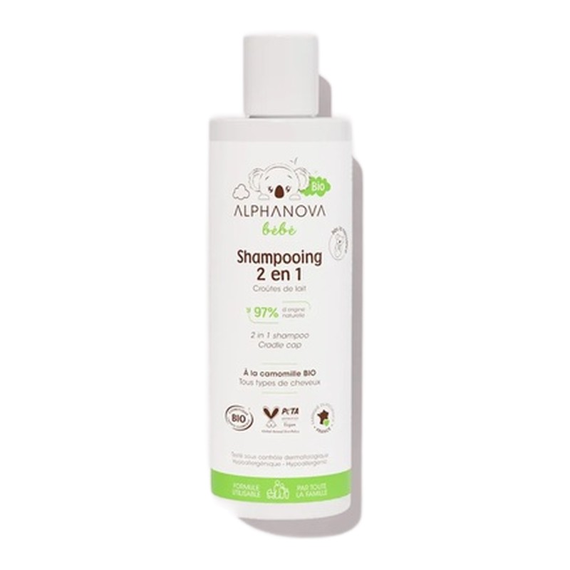 Alphanova Bébé Bio Shampooing 2 en 1 Croûtes de Lait 200 ml