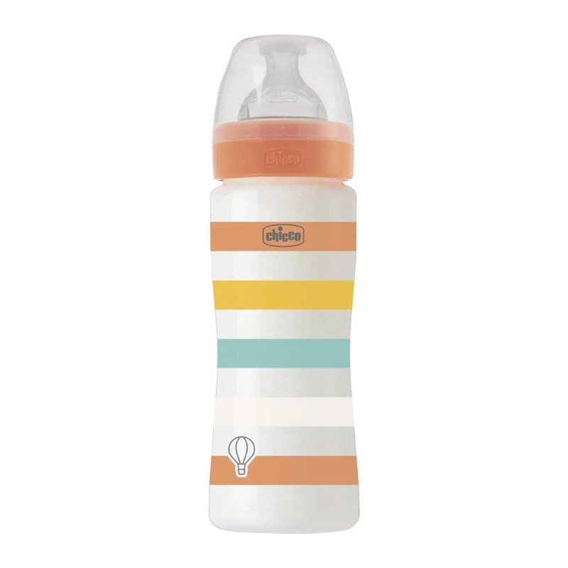 Chicco Biberon Plastique Well Being Orange 4M+ 330ml
