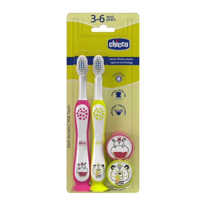 Chicco Brosse à Dent 3-6Ans Hippo Panda B/2