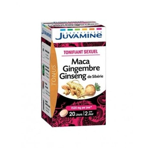 Juvamine Maca Gingembre Ginseng de Sibérie 40 Comprimés