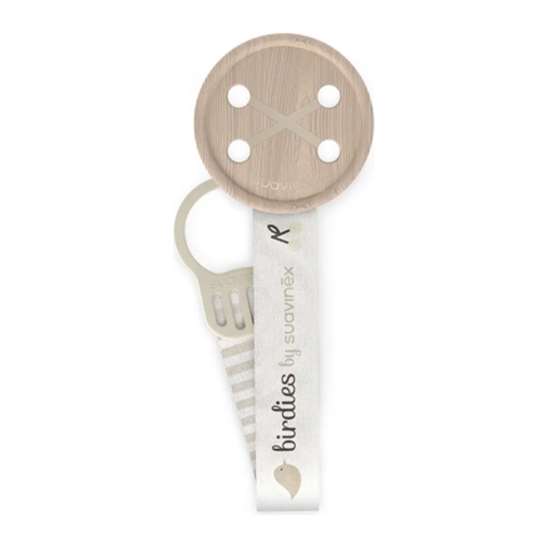 Suavinex Birdies Attache-Sucette Ruban Vanille 0M+
