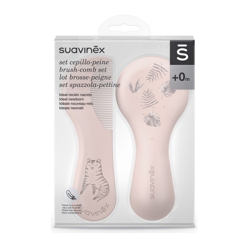Suavinex Brosse et Peigne Bébé Rose