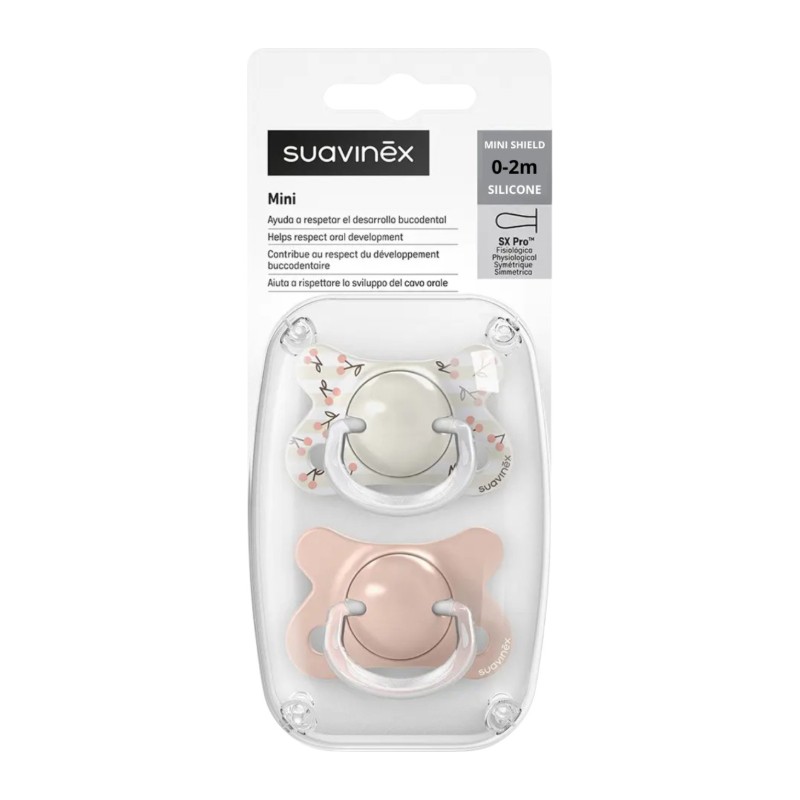 Suavinex SX Pro Mini Sucettes Rose 0–2 Mois Lot de 2