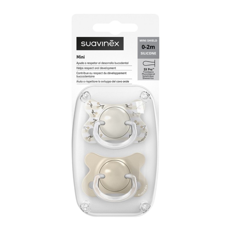 Suavinex SX Pro Mini Sucettes Vanille 0–2 Mois Lot de 2