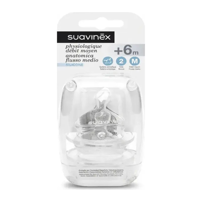 Suavinex Tétine Anatomique Débit Moyen 6M+ B/2